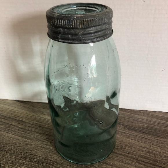 Vtg Teal Crown Preserves Jar - Picture 9 of 11